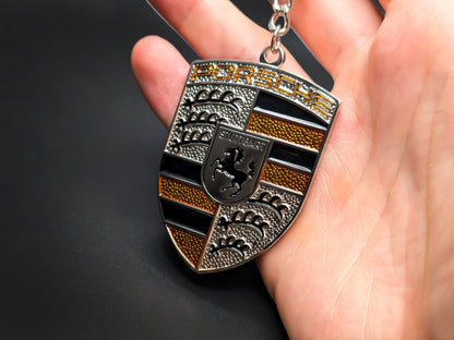 Porsche Yellow Keychain