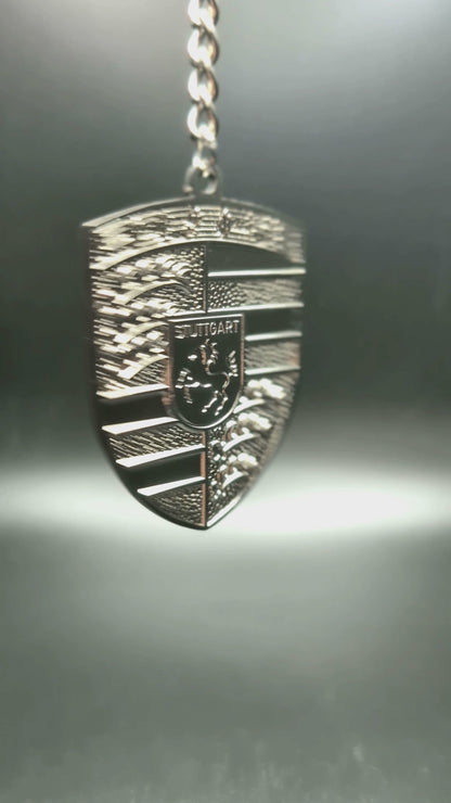 Porsche Silver Keychain